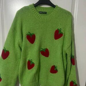 SHEIN jumper with strawberry in lime Large